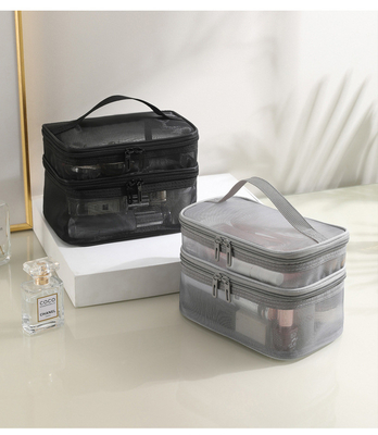 NEW GAUZE MAKEUP BAG GRANDE Capacité VÉOLABILITÉ SIMPLE sac à serviettes portable à double couche sac de rangement cosmétique portable