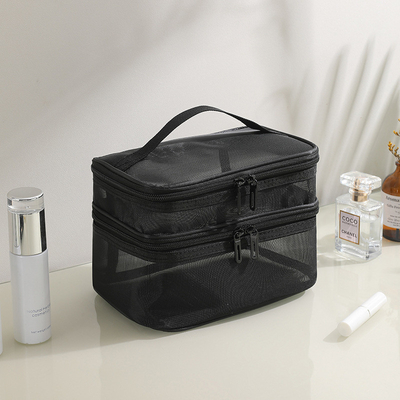 NEW GAUZE MAKEUP BAG GRANDE Capacité VÉOLABILITÉ SIMPLE sac à serviettes portable à double couche sac de rangement cosmétique portable