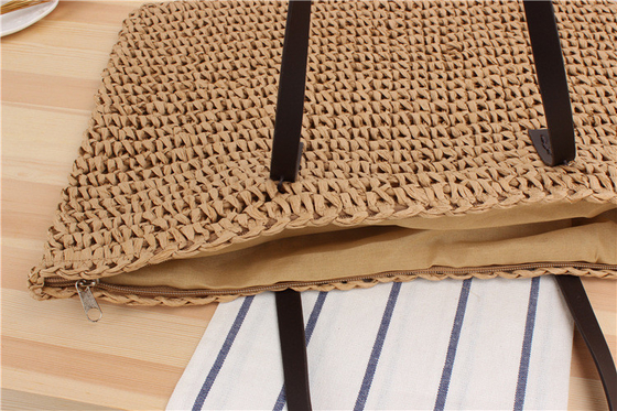 Transfrontalier Nouveau sac à paille de grande capacité JAPONIE ET CORÉE DU SUD SAC à épaule de couleur solide sac tissé à la main SEN