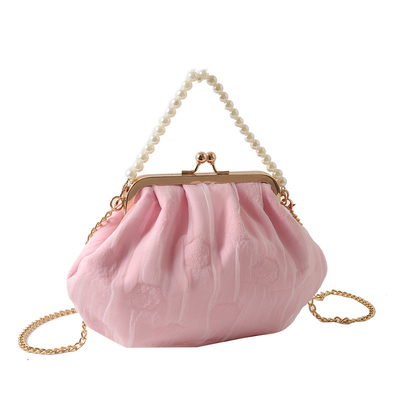 2024 NEW RETRO FAIRY SOLID COLOR petit sac à main blanc sac à perles filet de toile de femme dans un sac simple
