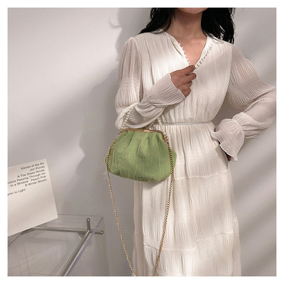 2024 NEW RETRO FAIRY SOLID COLOR petit sac à main blanc sac à perles filet de toile de femme dans un sac simple