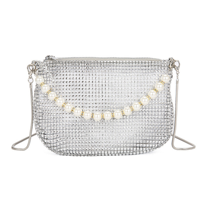 Une nouvelle poignée de perle imitation de sac à main en diamant plein sac à épaule sac explosif de fête transfrontalier sac à souper mode épaule