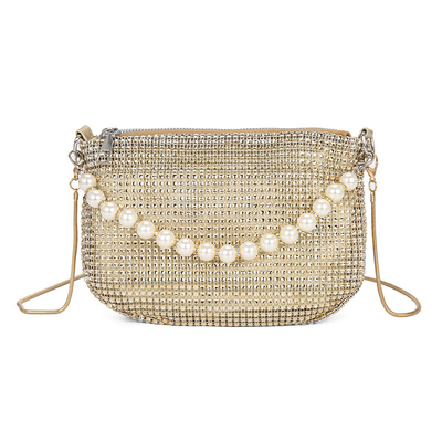 Une nouvelle poignée de perle imitation de sac à main en diamant plein sac à épaule sac explosif de fête transfrontalier sac à souper mode épaule