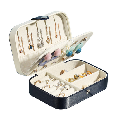 BOîte de bijoux de stockage à couche unique collier boucles d'oreilles anneau PU BOîte de bijoux AMAZON BOîte de bijoux portable maison BOîte de bijoux