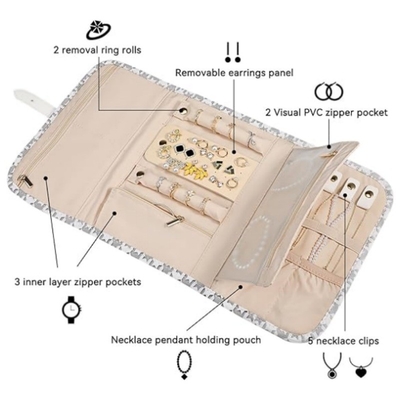 BOUTIQUE de voyage pour le stockage des bijoux BOUTIQUE de voyage pour le stockage des bijoux BOUTIQUE de voyage pour le stockage des bijoux BOUTIQUE de voyage portable pliable BOUTIQUE de voyage pour le stockage des bijoux