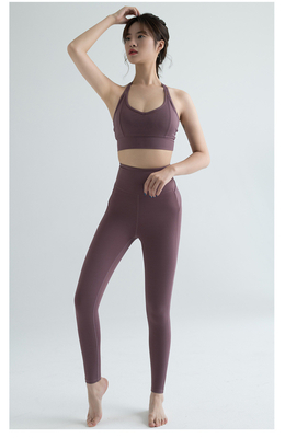 Nouveau pantalon de yoga à taille haute pour femmes EUROPE ET ÉTATS-UNIS Exercice de hanche en pêche