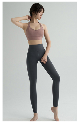 Nouveau pantalon de yoga à taille haute pour femmes EUROPE ET ÉTATS-UNIS Exercice de hanche en pêche