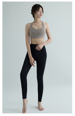 Nouveau pantalon de yoga à taille haute pour femmes EUROPE ET ÉTATS-UNIS Exercice de hanche en pêche