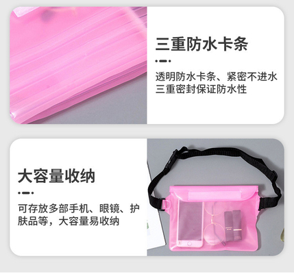 3 couches scellées grand téléphone portable étanche à l'eau sac oblique manche nageur étanche à l'eau fanny packs PVC rafting en plein air
