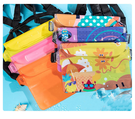 3 couches scellées grand téléphone portable étanche à l'eau sac oblique manche nageur étanche à l'eau fanny packs PVC rafting en plein air