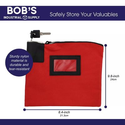 Sacs bancaires à fermeture à glissière de grande capacité avec serrure et clés Stockage sécurisé pour les pièces de monnaie bijoux et cartes importantes cuir imperméable