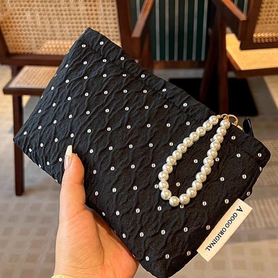 Polka DOT NOIR MAQUEAUGE sac de douceur de soins de la peau de stockage sac de transport porte-monnaie porte-porteuse sac à main de voyage de lavage