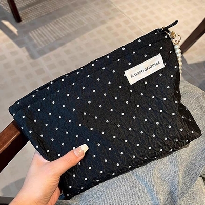 Polka DOT NOIR MAQUEAUGE sac de douceur de soins de la peau de stockage sac de transport porte-monnaie porte-porteuse sac à main de voyage de lavage