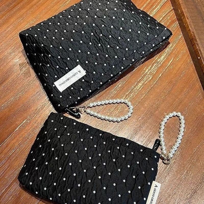 Polka DOT NOIR MAQUEAUGE sac de douceur de soins de la peau de stockage sac de transport porte-monnaie porte-porteuse sac à main de voyage de lavage