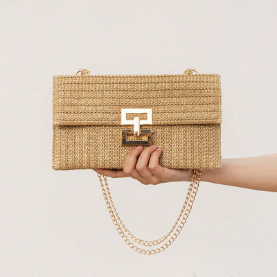 Nouveau sac à main de vacances à vent multi-couches de chaîne, de coque, de serrure, de paille, de sac à main, de sac à main, de sac à main, de sac de femme