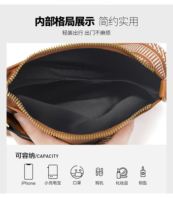 Nouveau bracelet détachable en jacquard couleur rétro PU sac de cuir pour le corps