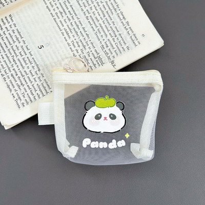 Cartoon NET MONEY PURSE CUTE CHANGE sac de rangement transparent porte-carte porteuse poche enveloppe rouge mini sac de rangement