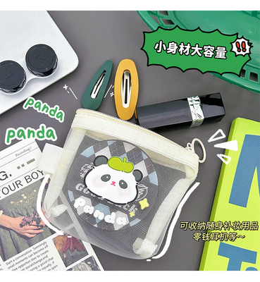 Cartoon NET MONEY PURSE CUTE CHANGE sac de rangement transparent porte-carte porteuse poche enveloppe rouge mini sac de rangement