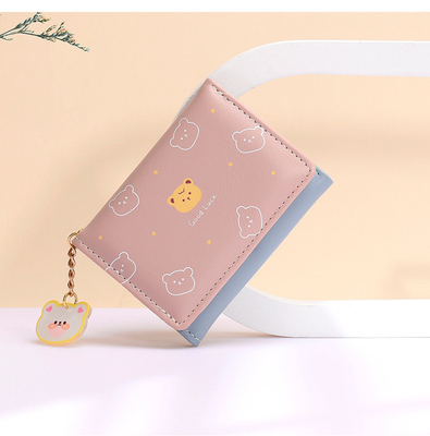 Petit portefeuille dames portefeuille court style fille étudiante mode dessin animé pièce de monnaie portefeuille en gros portefeuille clip féminin