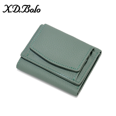 PULPET ANTI-ROUBLE PULPET en cuir féminin PULPET de carte courte PULPET à trois plis PULPET petit RFID MINI PULPET en cuir de vache PULPET transfrontalier