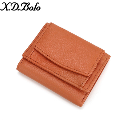 PULPET ANTI-ROUBLE PULPET en cuir féminin PULPET de carte courte PULPET à trois plis PULPET petit RFID MINI PULPET en cuir de vache PULPET transfrontalier