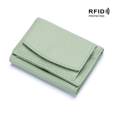 PULPET ANTI-ROUBLE PULPET en cuir féminin PULPET de carte courte PULPET à trois plis PULPET petit RFID MINI PULPET en cuir de vache PULPET transfrontalier