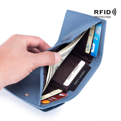 PULPET ANTI-ROUBLE PULPET en cuir féminin PULPET de carte courte PULPET à trois plis PULPET petit RFID MINI PULPET en cuir de vache PULPET transfrontalier