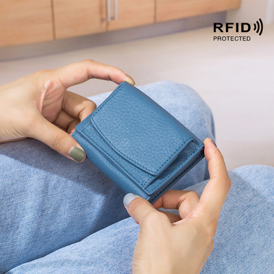 PULPET ANTI-ROUBLE PULPET en cuir féminin PULPET de carte courte PULPET à trois plis PULPET petit RFID MINI PULPET en cuir de vache PULPET transfrontalier