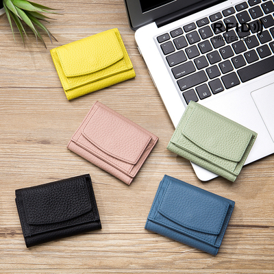 PULPET ANTI-ROUBLE PULPET en cuir féminin PULPET de carte courte PULPET à trois plis PULPET petit RFID MINI PULPET en cuir de vache PULPET transfrontalier