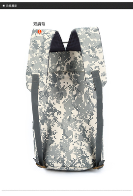 CAMO double épaule seau sac de grande capacité extérieur CAMO sac à dos épaule simple corps croisé sac à dos de voyage sac à main