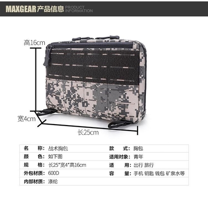 Nouveau sac à poitrine tactique pour homme Veste Veste à trois buts Motocamouflage Sac à dos pour homme