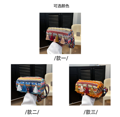 Mode NATIONAL CHINÉE style épais épaule ceinture coussin sac transversale sac rayé sac d'épaule sac de femme