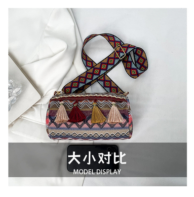 Mode NATIONAL CHINÉE style épais épaule ceinture coussin sac transversale sac rayé sac d'épaule sac de femme