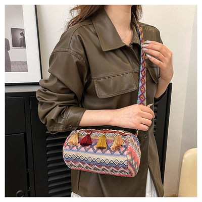 Mode NATIONAL CHINÉE style épais épaule ceinture coussin sac transversale sac rayé sac d'épaule sac de femme