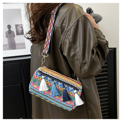 Mode NATIONAL CHINÉE style épais épaule ceinture coussin sac transversale sac rayé sac d'épaule sac de femme
