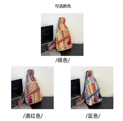 Nouveauté de la mode chinoise sac à main à épaule unique sac à main croisé rouge simple style ethnique petit sac texturé sac à poitrine sac de femme