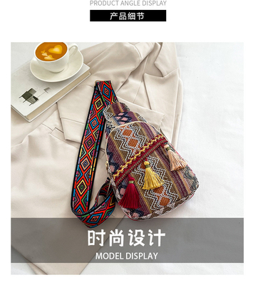 Nouveauté de la mode chinoise sac à main à épaule unique sac à main croisé rouge simple style ethnique petit sac texturé sac à poitrine sac de femme