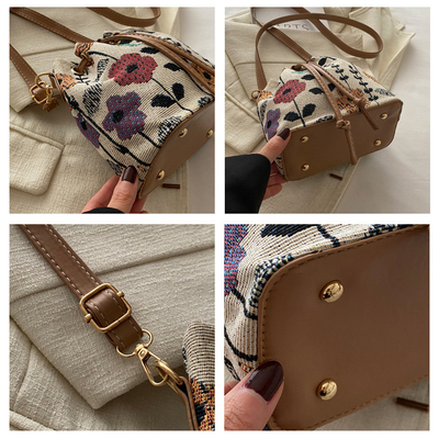 NEW CHINESE NATIONAL VENT AUSSILLE BUCKET BAG MODE SIMPLE tendance de l'été nouveau style de lin de haute qualité sens unique épaule