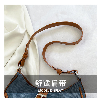 La mode française Casual sous-bracelet sac femme 2024 nouvelle texture sac à main de baguette de couleur simple patchwork sac à main