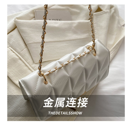 Couleur solide simple épaule unique sac transversale sac en chaîne sac printemps/été nouvelle personnalité senior dans le sac texturé