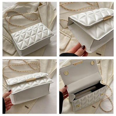 Couleur solide simple épaule unique sac transversale sac en chaîne sac printemps/été nouvelle personnalité senior dans le sac texturé