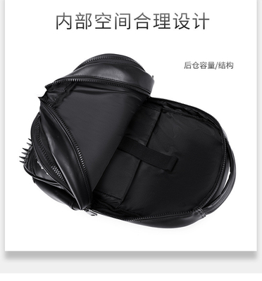 3D PU cuir crâne sac à dos - sacs à dos vapeur punk rivets personnalité sac à dos de voyage collège / lycée sacs à dos