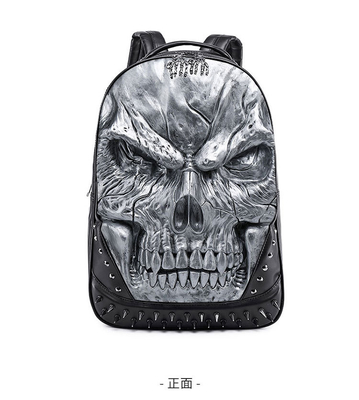 3D PU cuir crâne sac à dos - sacs à dos vapeur punk rivets personnalité sac à dos de voyage collège / lycée sacs à dos