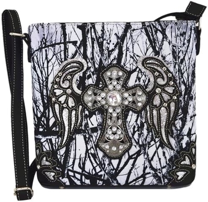 Camouflage Rhinestone Croix Pistole Boucle Western Crossbody Sacs à main Cowgirl Pays Poche à pois Femmes Épaule unique