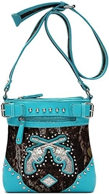 Camouflage Rhinestone Croix Pistole Boucle Western Crossbody Sacs à main Cowgirl Pays Poche à pois Femmes Épaule unique