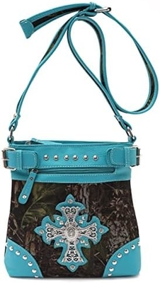 Camouflage Rhinestone Croix Pistole Boucle Western Crossbody Sacs à main Cowgirl Pays Poche à pois Femmes Épaule unique