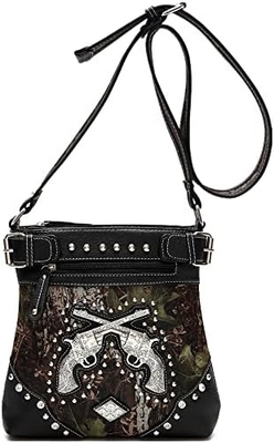 Camouflage Rhinestone Croix Pistole Boucle Western Crossbody Sacs à main Cowgirl Pays Poche à pois Femmes Épaule unique