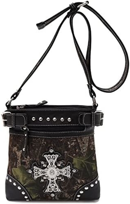 Camouflage Rhinestone Croix Pistole Boucle Western Crossbody Sacs à main Cowgirl Pays Poche à pois Femmes Épaule unique
