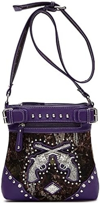 Camouflage Rhinestone Croix Pistole Boucle Western Crossbody Sacs à main Cowgirl Pays Poche à pois Femmes Épaule unique