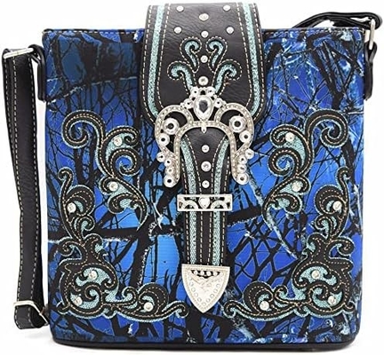 Camouflage Rhinestone Croix Pistole Boucle Western Crossbody Sacs à main Cowgirl Pays Poche à pois Femmes Épaule unique